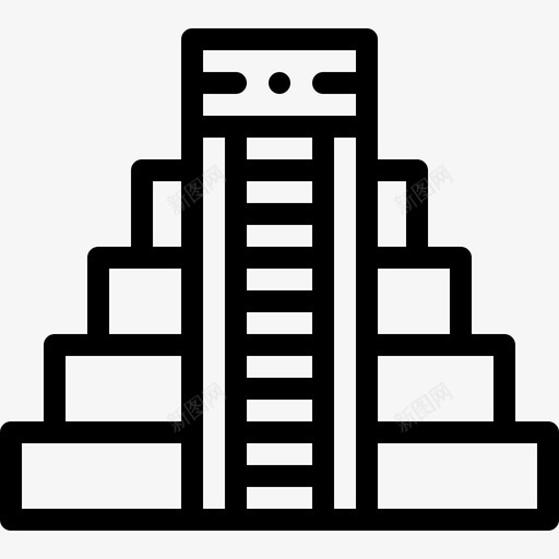 玛雅金字塔地标和纪念碑18座线形图标svg_新图网 https://ixintu.com 地标和纪念碑18座 玛雅金字塔 线形