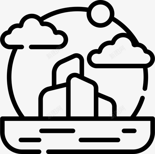冰山景观48线状图标svg_新图网 https://ixintu.com 冰山 景观 线状