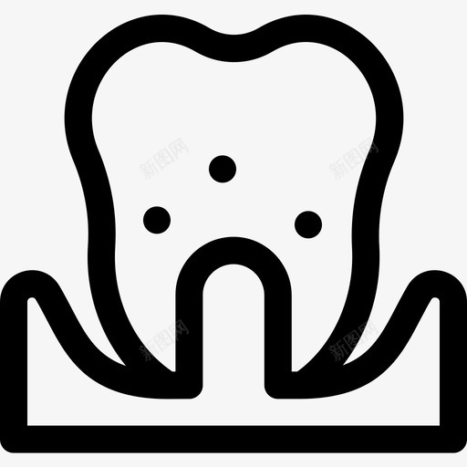 牙周病牙医45岁线状图标svg_新图网 https://ixintu.com 牙医 牙周病 线状