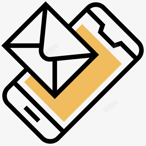 电子邮件电信4黄影图标svg_新图网 https://ixintu.com 电信 电子邮件 黄影