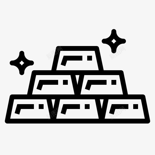 黄金银行金融图标svg_新图网 https://ixintu.com 嘻哈 金融 银行 铸锭 黄金