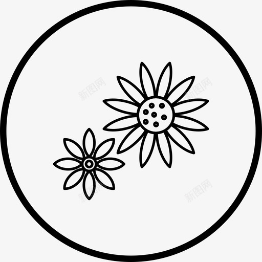 太阳花自然向日葵图标svg_新图网 https://ixintu.com 向日葵 图标 太阳花 线图 自然