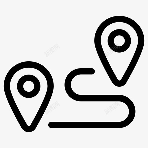 路线图gps旅程图标svg_新图网 https://ixintu.com gps 导航 方位 旅程 路线图