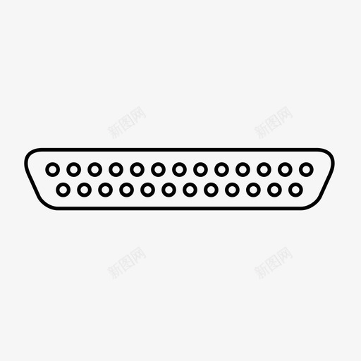 并行端口电缆连接图标svg_新图网 https://ixintu.com 并行端口 插座 插槽 电缆 连接 连接终端