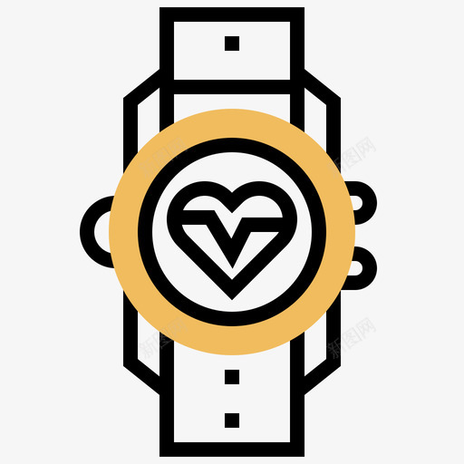 智能手表fitness95黄色阴影图标svg_新图网 https://ixintu.com fitness 手表 智能 阴影 黄色