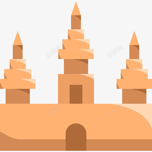 吴哥窟landmark30平坦图标svg_新图网 https://ixintu.com landmark 吴哥窟 平坦