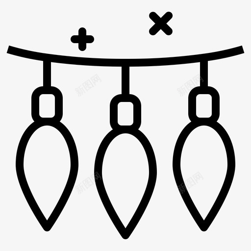 圣诞灯灯泡彩色图标svg_新图网 https://ixintu.com 圣诞 彩色 灯泡 装饰品 轮廓