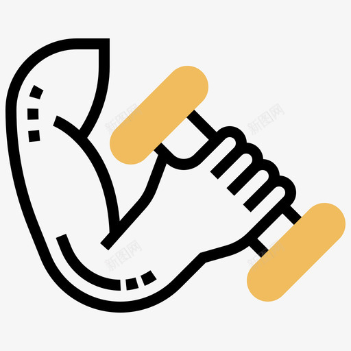 哑铃健康检查3黄色阴影图标svg_新图网 https://ixintu.com 健康检查3 哑铃 黄色阴影