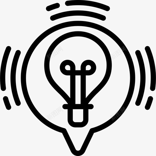 灯泡播客线性图标svg_新图网 https://ixintu.com 播客 灯泡 线性