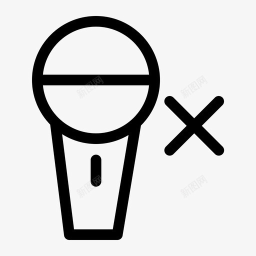 静音禁用麦克风图标svg_新图网 https://ixintu.com 多媒体技术 无语音 禁用 静音 麦克风