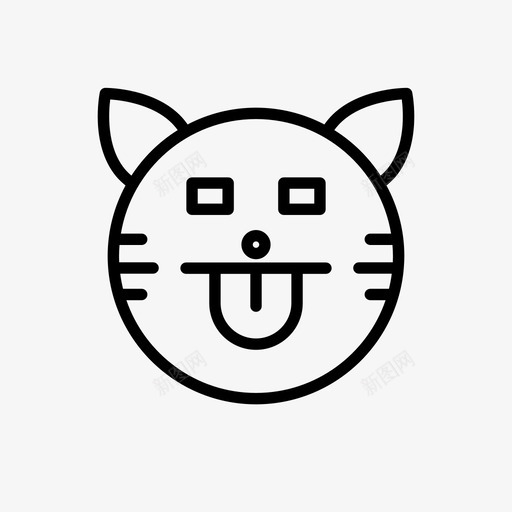 老虎动物表情符号图标svg_新图网 https://ixintu.com 1行 动物 符号 老虎 舌头 表情