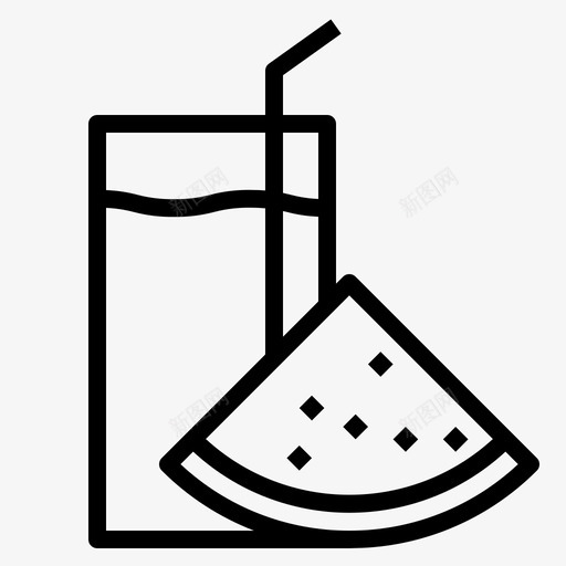 夏天饮料水果图标svg_新图网 https://ixintu.com 夏天 水果 甜品 西瓜 饮料