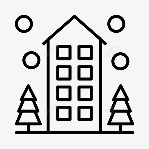 圣诞节建筑圣诞季节图标svg_新图网 https://ixintu.com 下雪 圣诞 圣诞快乐 圣诞节 季节 建筑