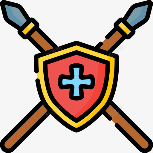 矛中世纪51线纹颜色图标svg_新图网 https://ixintu.com 中世纪 线纹 颜色