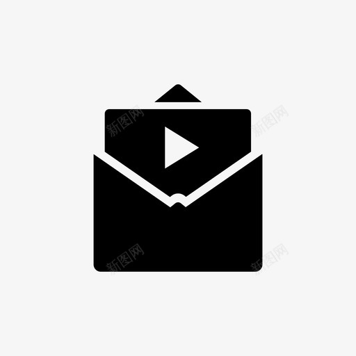 电子邮件开放式视频图标svg_新图网 https://ixintu.com 商务 开放式 电子邮件 视频