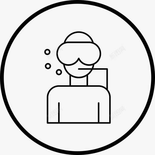 水肺潜水员女人线图标svg_新图网 https://ixintu.com 图标 女人 水肺 潜水员 线图