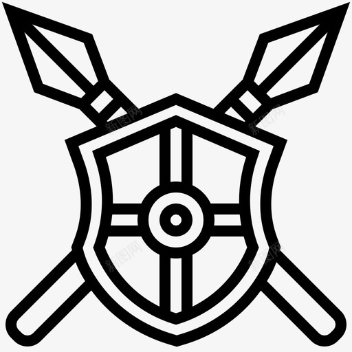 盾牌中世纪69直纹图标svg_新图网 https://ixintu.com 中世纪 直纹 盾牌