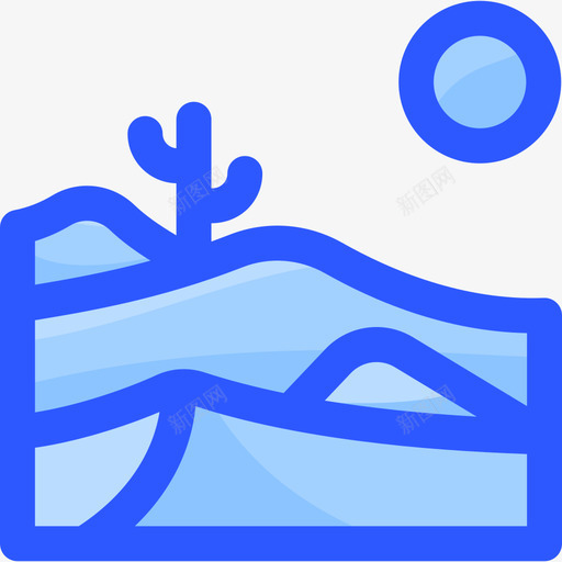 沙漠风景35蓝色图标svg_新图网 https://ixintu.com 沙漠 蓝色 风景