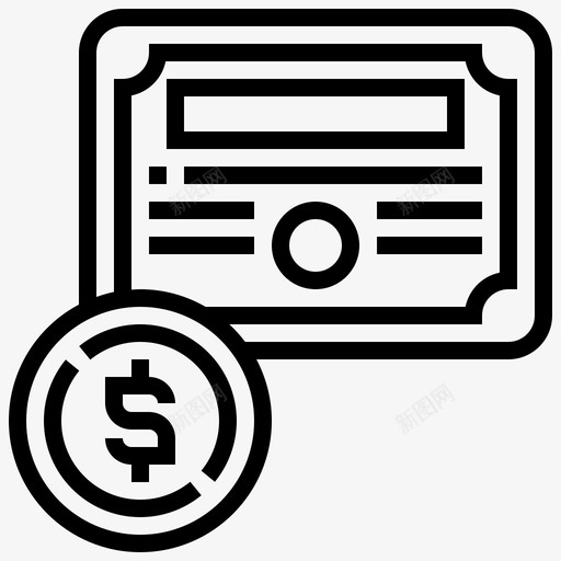 凭证支票存款图标svg_新图网 https://ixintu.com 凭证 存款 工资单 投资行类型 支票