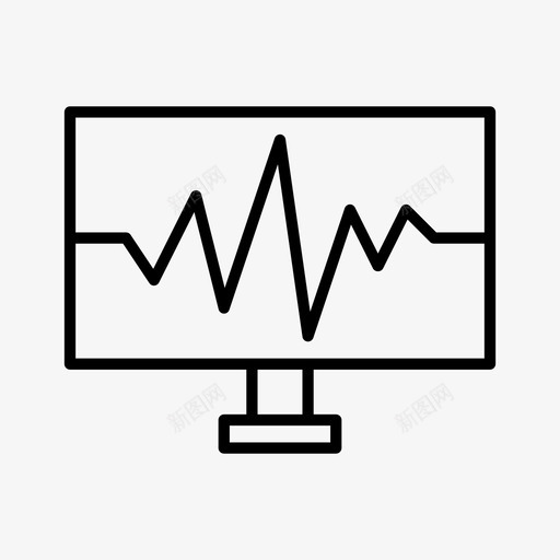 心脏监护仪脉搏图标svg_新图网 https://ixintu.com 心脏 生物 监护仪 脉搏