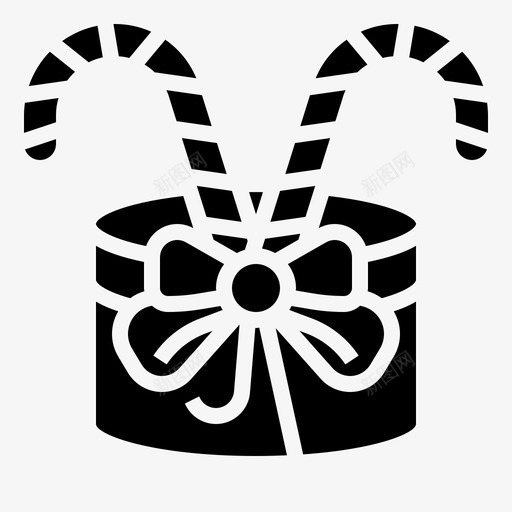 糖果手杖礼物图标svg_新图网 https://ixintu.com 圣诞节 手杖 甜食 礼物 糖果 零食