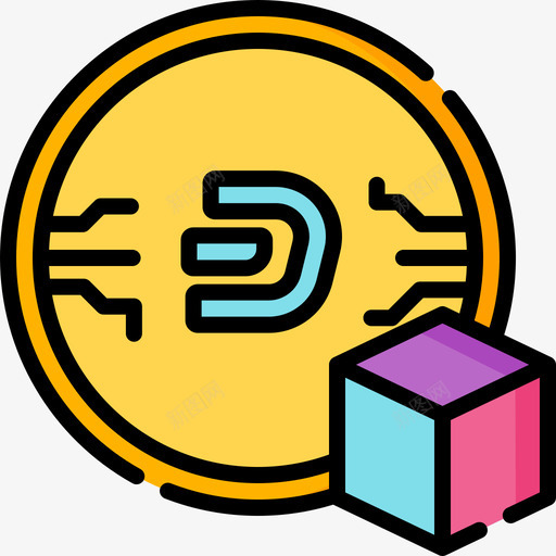破折号加密货币62线型颜色图标svg_新图网 https://ixintu.com 加密 破折号 线型 货币 颜色