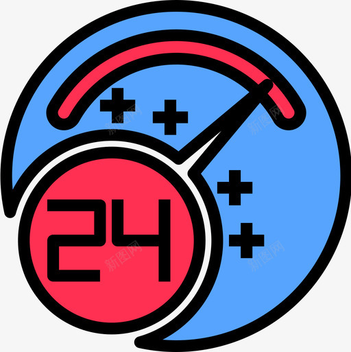 24小时在线营销12线性颜色图标svg_新图网 https://ixintu.com 24小时 在线 线性 营销 颜色