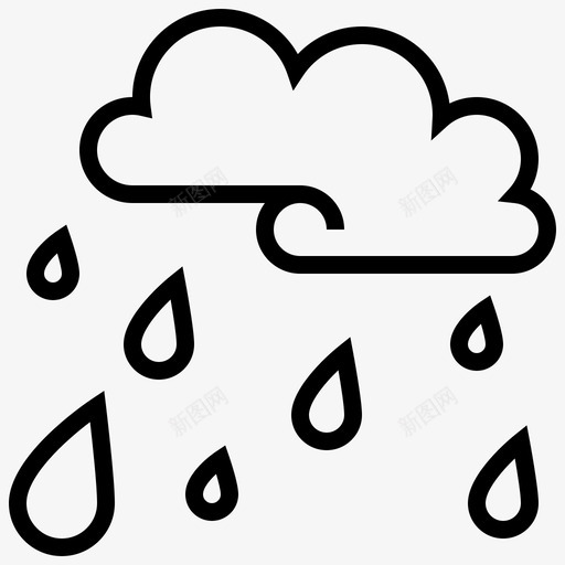 雨云湿度图标svg_新图网 https://ixintu.com 天气 安全线 家庭 湿度 雨云 风暴