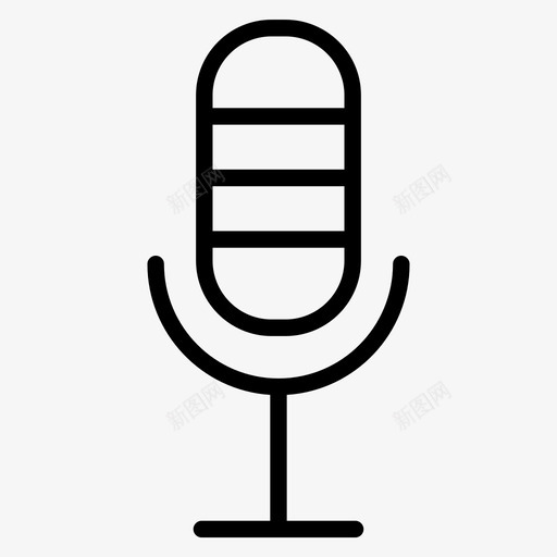 麦克风广播dj图标svg_新图网 https://ixintu.com 25个 dj 图标 媒体 广播 播客 社交 线图 讲话 麦克风
