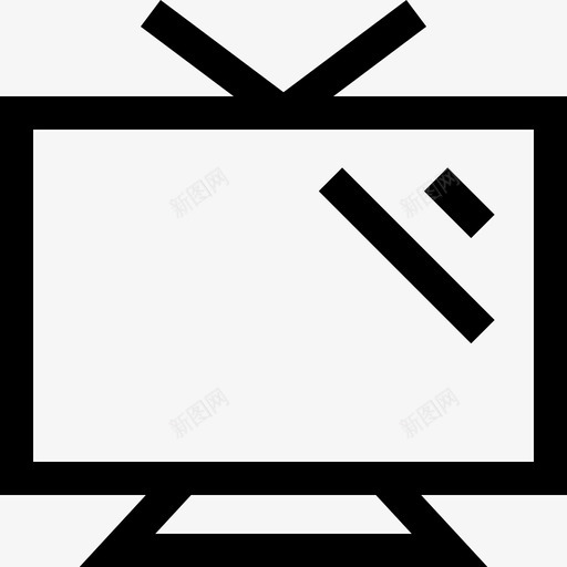 电视家庭和生活17线性图标svg_新图网 https://ixintu.com 家庭 生活 电视 线性