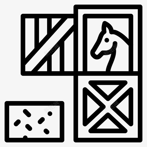 马厩谷仓农场图标svg_新图网 https://ixintu.com 农场 干草堆 谷仓 马厩 骑马