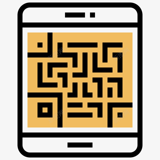 二维码数字银行7黄影图标svg_新图网 https://ixintu.com 二维码 数字银行7 黄影