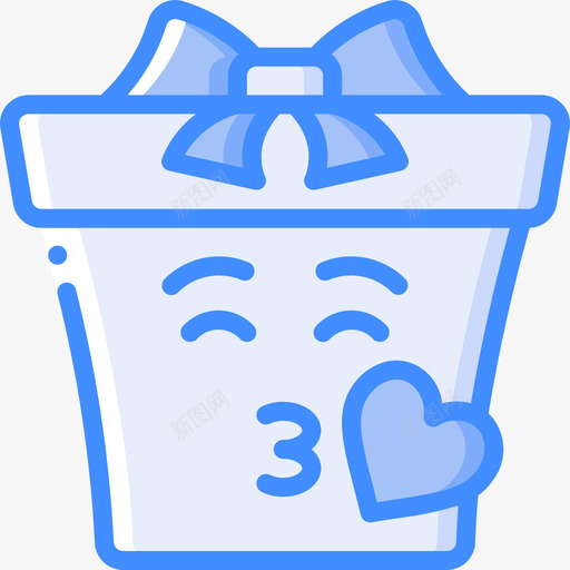 吻圣诞表情4蓝色图标svg_新图网 https://ixintu.com 圣诞 蓝色 表情