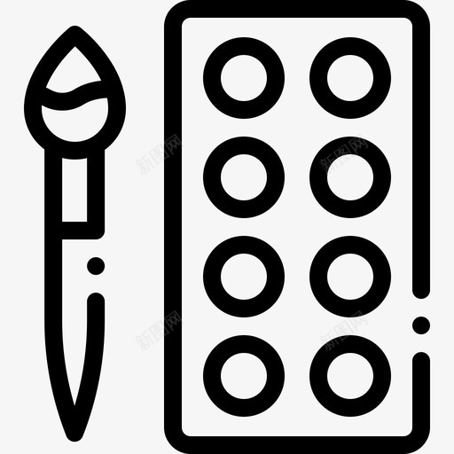 水彩画手工艺品5线性图标svg_新图网 https://ixintu.com 手工艺品 水彩画 线性