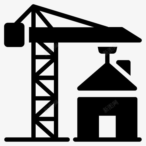建筑施工建筑工地房屋装修图标svg_新图网 https://ixintu.com 字形 工业 工具 工地 建筑 建筑工 建筑施工 成套 房屋建筑 房屋装修 起重机
