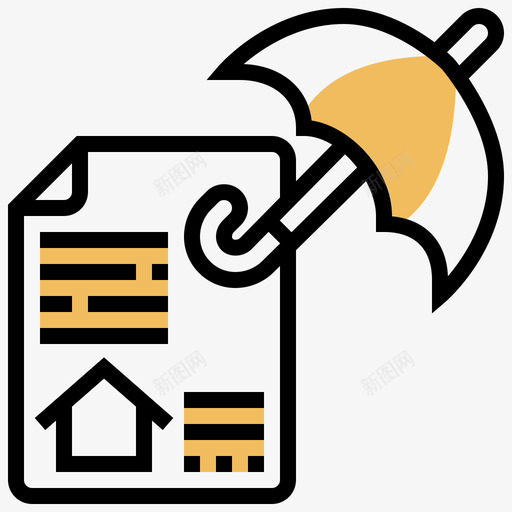 保险家庭安全4黄影图标svg_新图网 https://ixintu.com 保险 安全 家庭 黄影