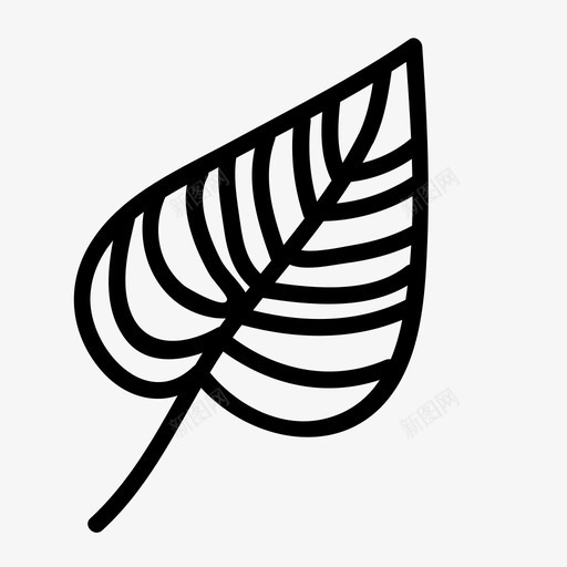 棕榈叶开花植物图标svg_新图网 https://ixintu.com 开花 春天 棕榈 植物
