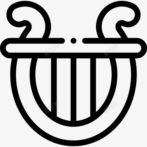 竖琴博物馆64直线图标svg_新图网 https://ixintu.com 博物馆 直线 竖琴