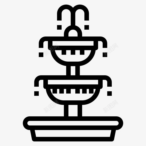 园艺喷泉植物图标svg_新图网 https://ixintu.com 喷泉 园艺 植物
