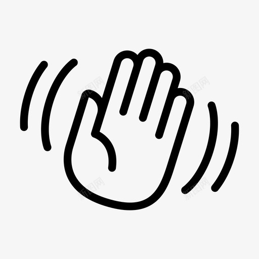 挥手问候你好图标svg_新图网 https://ixintu.com 你好 手掌 挥手 第二 问候