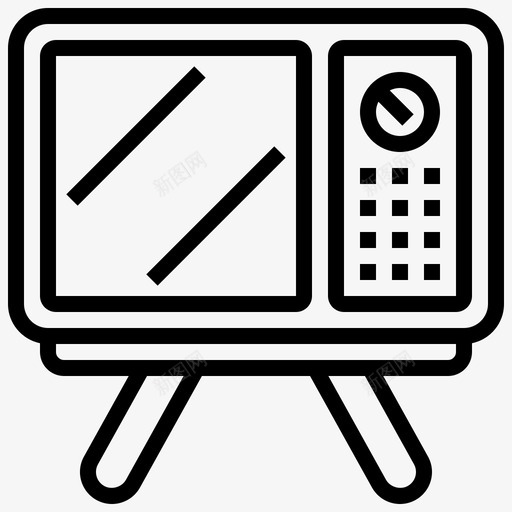 电视复古技术7线性图标svg_新图网 https://ixintu.com 复古 技术 电视 线性