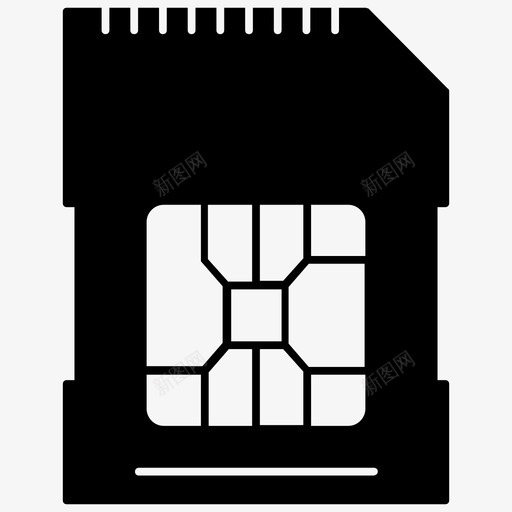 sim卡芯片手机sim图标svg_新图网 https://ixintu.com sim 图标 字形 手机 模块 用户 网络 芯片 识别 通信