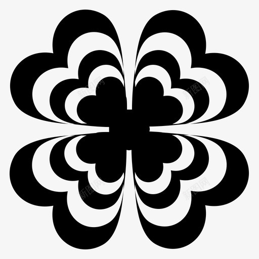 四瓣花装饰花花图案图标svg_新图网 https://ixintu.com 图案 瓣花 符号 装饰