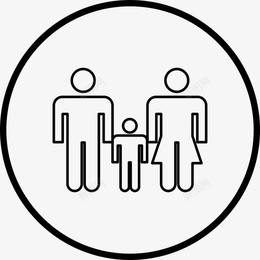 儿童家庭人物图标svg_新图网 https://ixintu.com 人物 儿童 图标 家庭 线图
