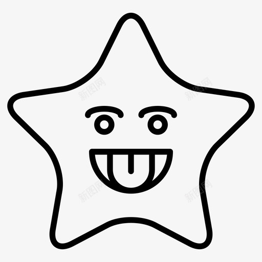 星星表情微笑图标svg_新图网 https://ixintu.com 微笑 星星 舌头 表情