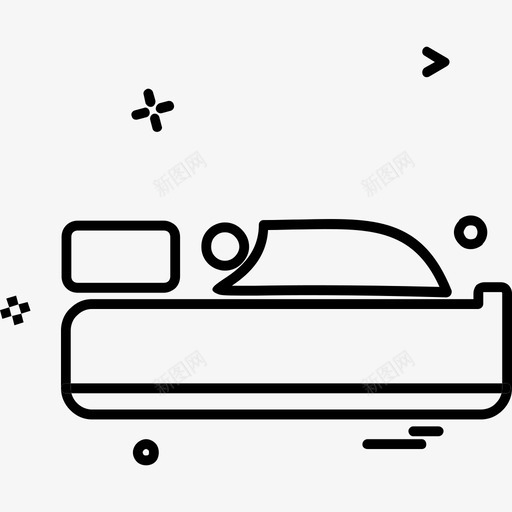 床卧室休息图标svg_新图网 https://ixintu.com 休息 卧室 睡觉
