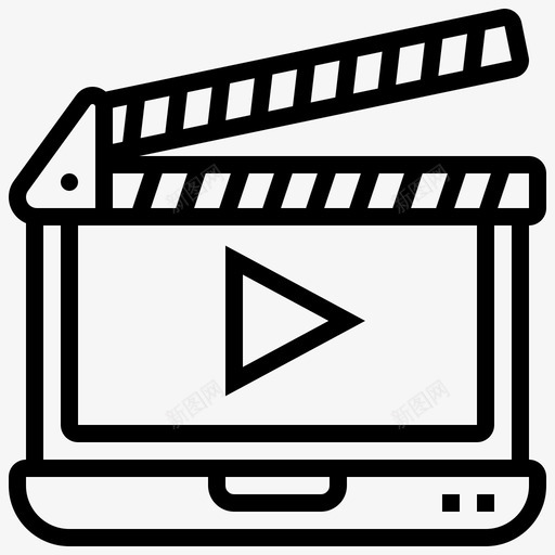 视频播放器在线流媒体7线性图标svg_新图网 https://ixintu.com 在线 播放器 流媒体 线性 视频
