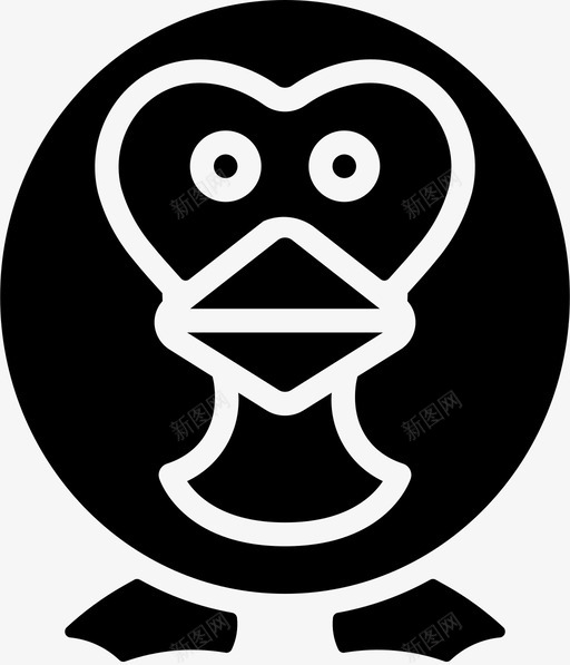 小鸟圣诞表情填充图标svg_新图网 https://ixintu.com 圣诞 填充 小鸟 表情
