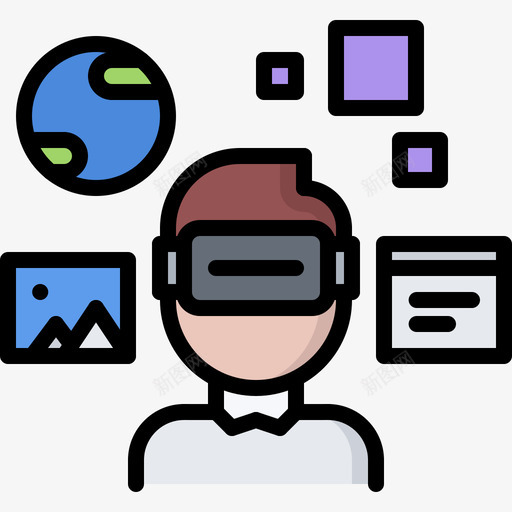 Vr眼镜虚拟现实90彩色图标svg_新图网 https://ixintu.com Vr 彩色 眼镜 虚拟现实