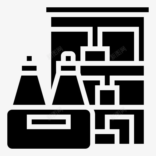 仓库工厂货物图标svg_新图网 https://ixintu.com 产品 仓库 字形 工厂 库存 批量生产 货物